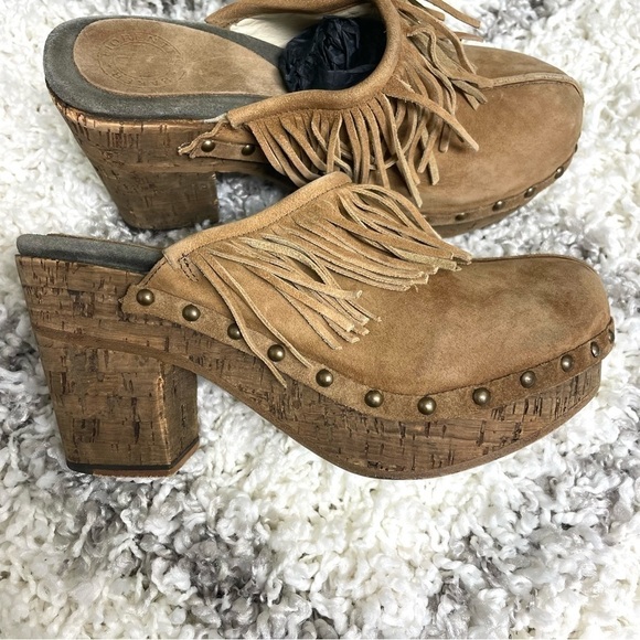 Fiorentini + Baker Fringe Leather Ding Clogs in Tan - Picture 5 of 14